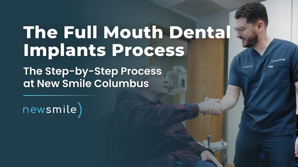 Thumbnail image for a video where Dr. Evan Pivetz goes over the full mouth dental implant procedure steps.